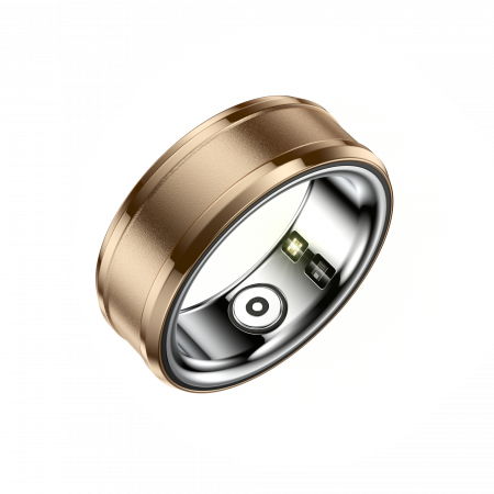 Inel Smart - Inel iSEN R3 Smart Ring, HR, SpO2, Temperatura, Monitorizare somn, Multi Sport, Aplicatie dedicata: Nx RING, 18mAh, IP68, Gold