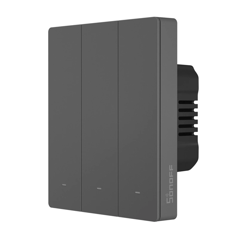intrerupator de perete inteligent SONOFF M5-3C-80 cu conexiune WiFi (3 canale, montare incastrata, culoare grafit) [4]