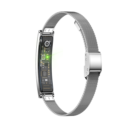 Bratara Inteligenta iSEN B3, Alb, Otel inoxidabil, 18mAh, Monitorizare Ritm Cardiac & Oxigen din Sange, Urmarire Somn & Activitate, Sanatate Feminina, Asistent AI, Incarcare Magnetica [12]