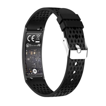 iSEN B8 Smart Watch, Black with Black bracelet, Silicone, Heart Rate & Blood Oxygen Monitoring, Pressure Detection, Sleep & Activity Tracking, Female Health, 33mAh, BLE 5.3, Magnetic Charging