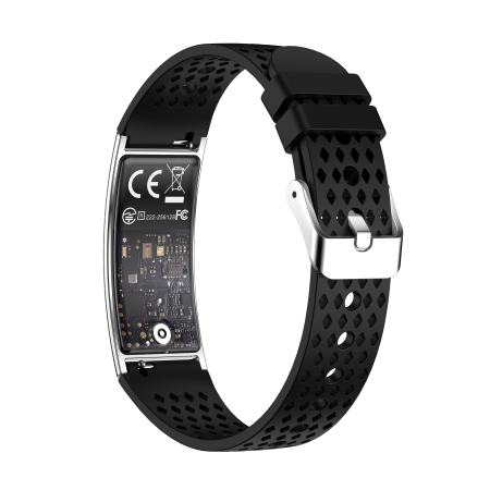 iSEN B8 Smart Watch, White with Black bracelet, Silicone, Heart Rate & Blood Oxygen Monitoring, Pressure Detection, Sleep & Activity Tracking, Female Health, 33mAh, BLE 5.3, Magnetic Charging