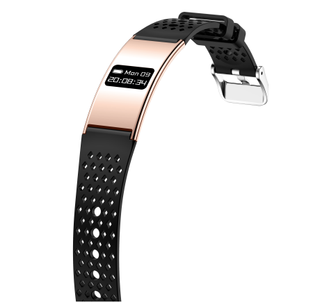 iSEN B8 Ceas Inteligent, Roz cu bratara Neagra, Silicon, Ritm Cardiac & Oxigen Sange, Detectare Presiune, Urmarire Somn & Activitate, Sanatate Femei, 33mAh, BLE 5.3, Incarcare Magnetica [3]