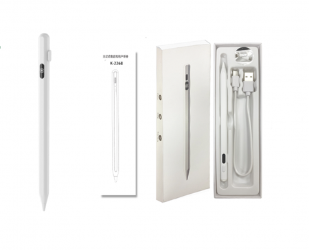 Tablete - iSEN Pencil K-394i Touch, Alb, Varf Apple, 105 mAh, Afisaj Digital, Type-C, Compatibil cu tablete iPad (dupa 2018), sistem 12.2 si versiuni ulterioare
