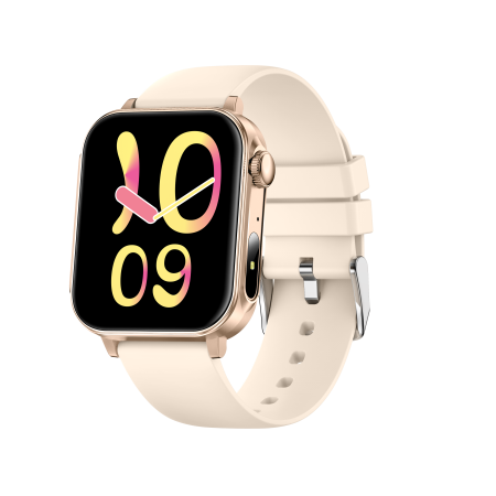 iSEN - iSEN V96 Okosóra, Krém, 1.83" HD, Pulzusszám, Vérnyomás, Véroxigén (SpO2), Hívás Funkció, 280 mAh, IP67, Szilikon Szíj, DaFit Alkalmazás, Zenevezérlés, Időjárás, Android 5.2 / iOS 9.0