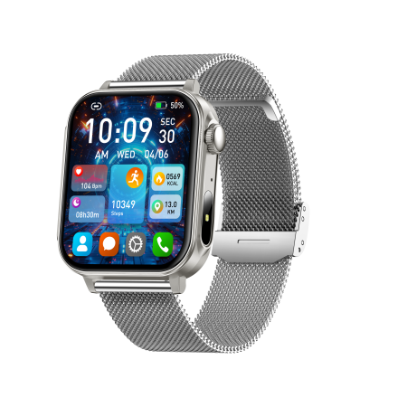 iSEN V96 Smartwatch, Grey, 1.83" HD, Heart Rate, Blood Pressure, Blood Oxygen (SpO2), Call Function, 280 mAh, IP67, Metal Strap, DaFit App, Music control, Weather, Android 5.2 / iOS 9.0 [1]