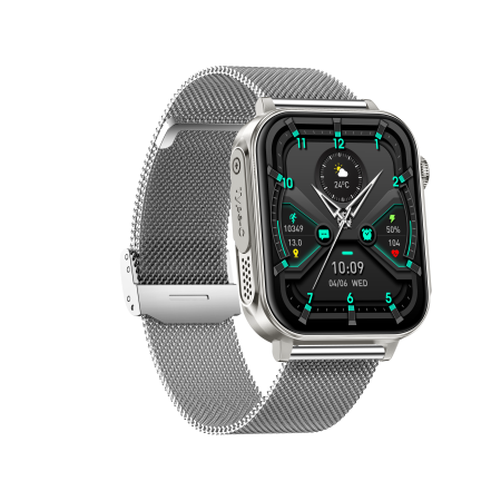 iSEN V96 Smartwatch, Grey, 1.83" HD, Heart Rate, Blood Pressure, Blood Oxygen (SpO2), Call Function, 280 mAh, IP67, Metal Strap, DaFit App, Music control, Weather, Android 5.2 / iOS 9.0 [3]