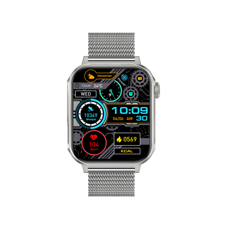 iSEN V96 Smartwatch, Grey, 1.83" HD, Heart Rate, Blood Pressure, Blood Oxygen (SpO2), Call Function, 280 mAh, IP67, Metal Strap, DaFit App, Music control, Weather, Android 5.2 / iOS 9.0 [8]