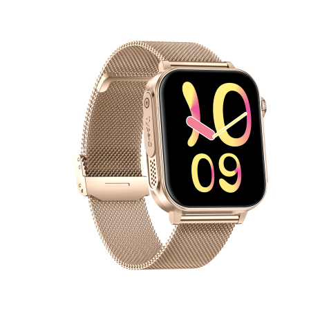 iSEN V96 Smartwatch, Gold, 1.83" HD, Heart Rate, Blood Pressure, Blood Oxygen (SpO2), Call Function, 280 mAh, IP67, Metal Strap, DaFit App, Music control, Weather, Android 5.2 / iOS 9.0 [6]