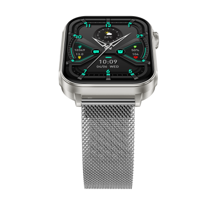 iSEN V96 Smartwatch, Grey, 1.83" HD, Heart Rate, Blood Pressure, Blood Oxygen (SpO2), Call Function, 280 mAh, IP67, Metal Strap, DaFit App, Music control, Weather, Android 5.2 / iOS 9.0 [14]