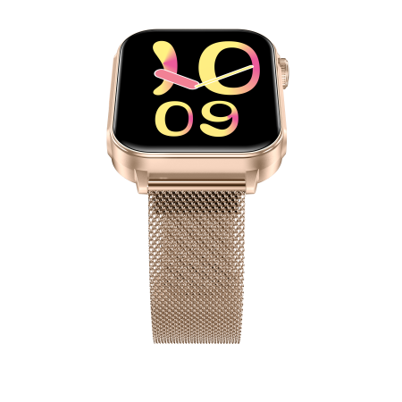 iSEN V96 Smartwatch, Gold, 1.83" HD, Heart Rate, Blood Pressure, Blood Oxygen (SpO2), Call Function, 280 mAh, IP67, Metal Strap, DaFit App, Music control, Weather, Android 5.2 / iOS 9.0 [17]