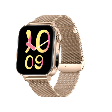 iSEN V96 Smartwatch, Gold, 1.83" HD, Heart Rate, Blood Pressure, Blood Oxygen (SpO2), Call Function, 280 mAh, IP67, Metal Strap, DaFit App, Music control, Weather, Android 5.2 / iOS 9.0 [2]