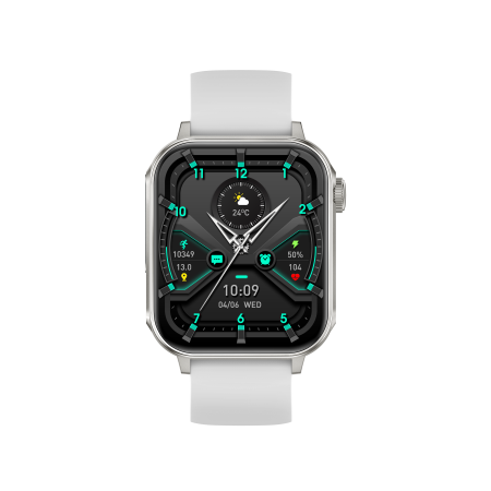 iSEN V96 Smartwatch, Alb, 1.83" HD, Ritm Cardiac, Tensiune Arteriala, Oxigen in Sange (SpO2), Functie Apel, 280 mAh, IP67, Curea Silicon, Aplicatia DaFit, Control Muzica, Vreme, Android 5.2 / iOS 9 [8]