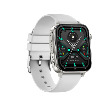 iSEN V96 Smartwatch, Alb, 1.83" HD, Ritm Cardiac, Tensiune Arteriala, Oxigen in Sange (SpO2), Functie Apel, 280 mAh, IP67, Curea Silicon, Aplicatia DaFit, Control Muzica, Vreme, Android 5.2 / iOS 9 [4]