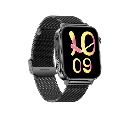 iSEN V96 Smartwatch, Negru, 1.83" HD, Ritm Cardiac, Tensiune Arteriala, Oxigen in Sange (SpO2), Functie Apel, 280 mAh, IP67, Curea Metal, Aplicatia DaFit, Control Muzica, Vreme, Android 5.2 / iOS 9 [6]