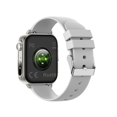 iSEN V96 Smartwatch, Alb, 1.83" HD, Ritm Cardiac, Tensiune Arteriala, Oxigen in Sange (SpO2), Functie Apel, 280 mAh, IP67, Curea Silicon, Aplicatia DaFit, Control Muzica, Vreme, Android 5.2 / iOS 9 [13]