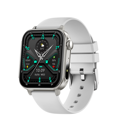 iSEN - iSEN V96 Okosóra, Feher, 1.83" HD, Pulzusszám, Vérnyomás, Véroxigén (SpO2), Hívás Funkció, 280 mAh, IP67, Szilikon Szíj, DaFit Alkalmazás, Zenevezérlés, Időjárás, Android 5.2 / iOS 9.0