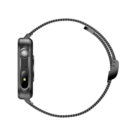 iSEN V96 Smartwatch, Negru, 1.83" HD, Ritm Cardiac, Tensiune Arteriala, Oxigen in Sange (SpO2), Functie Apel, 280 mAh, IP67, Curea Metal, Aplicatia DaFit, Control Muzica, Vreme, Android 5.2 / iOS 9 [13]