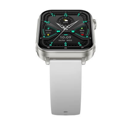 iSEN V96 Smartwatch, Alb, 1.83" HD, Ritm Cardiac, Tensiune Arteriala, Oxigen in Sange (SpO2), Functie Apel, 280 mAh, IP67, Curea Silicon, Aplicatia DaFit, Control Muzica, Vreme, Android 5.2 / iOS 9 [16]