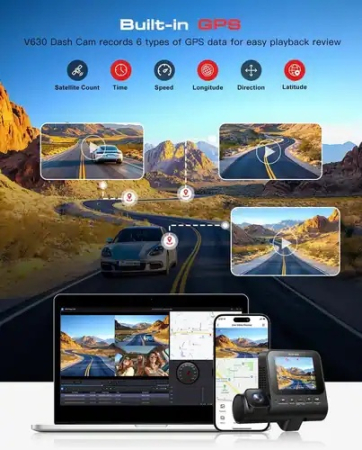 Jzones 4K Ultra HD STARVIS 2 Triple Camera, MicroSD 64Gb [1]