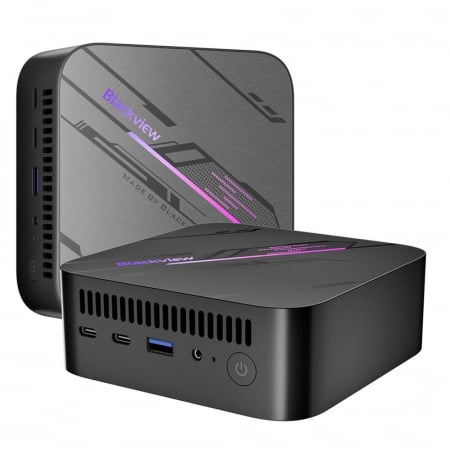 Lifestyle - Mini PC Blackview MP100 Negru, AMD Ryzen 5 7430U, pana la 4.3GHz, 16GB DDR4, 512GB SSD, Windows 11 Home, Wifi 6, 4K 144Hz UHD