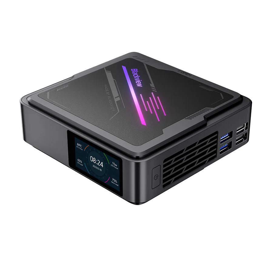 Lifestyle - Mini PC Blackview MP90 Gri, Intel Alder Lake N97, 16GB RAM, 512GB SSD, Windows 11 Pro, Display Dual 4K, Wi-Fi, Bt 4.2