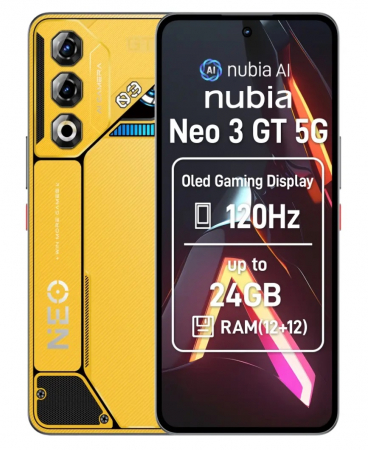 Telefoane mobile ZTE Nubia - Nubia Neo 3 GT, 12+12GB RAM, 256GB, 5G, Electro Yellow
