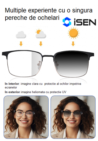 iSEN - iSEN GS06 okos napszemüveg, UV400 polarizált lencsék, Unisex, Mágneses keret, Beépített mikrofon és hangszóró, Zene és Bluetooth hívások, Hangasszisztens támogatás
