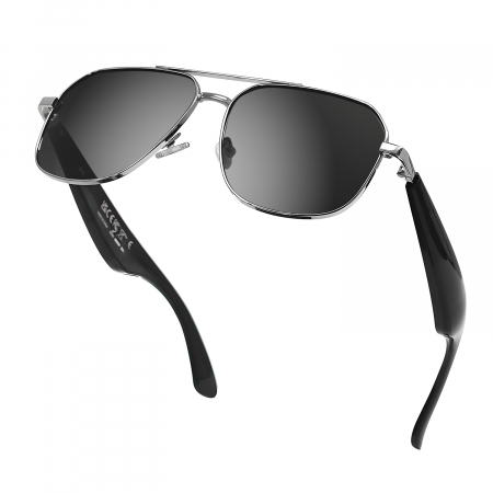 Ochelari Smart iSEN GY100, Lentile Negre Polarizate, Traducere AI in Timp Real, Microfon, Difuzoare, Bluetooth, Muzica, Apeluri, Asistenta Vocala, Control Camera la Distant, Incarcare Magnetica [5]