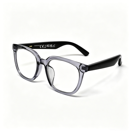 Ochelari Inteligenți iSEN GM80, Albi cu Lentile Transparente, Traducere AI, Bluetooth 5.4, Asistent Vocal, Apeluri și Muzică, Control Tactil, Încărcare Magnetică Duală, Protecție UV [2]