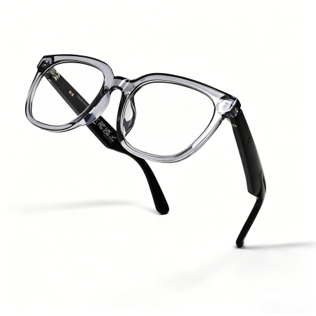 Ochelari Inteligenți iSEN GM80, Albi cu Lentile Transparente, Traducere AI, Bluetooth 5.4, Asistent Vocal, Apeluri și Muzică, Control Tactil, Încărcare Magnetică Duală, Protecție UV [3]