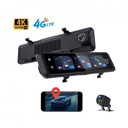 Camere auto DVR - Oglinda Retrovizoare cu Camera Auto iSEN V7, Ecran Tactil 11.26", 4K 25fps Fata & 1K Spate, Acces de la distanta 4G, GPS+Beidou, G-senzor, ADAS, BSD, Time-lapse, Monitorizare Parcare
