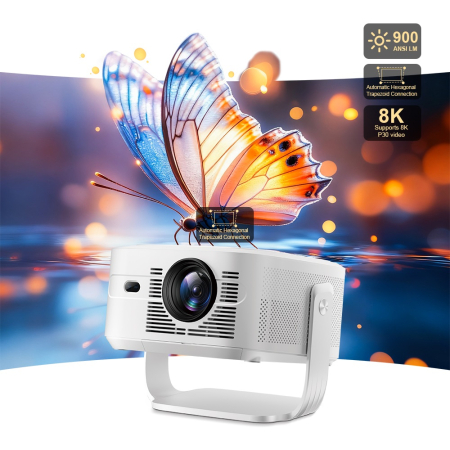 Portable projector iSEN HY450 MAX, 8K, 2GB RAM, 32GB ROM, 1080p, Android 14, Allwinner H726 Quad-core, 900 lumens, 15W speaker [2]