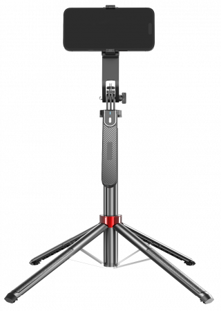 Accesorii Gadgets - Selfie Stick Auto-broadcast iSEN P185 Negru, 1.8m, Rotatie 360°, Telecomanda Bluetooth, Lumina Detasabila, Incarcare Rapida Type-C, 55 mAh