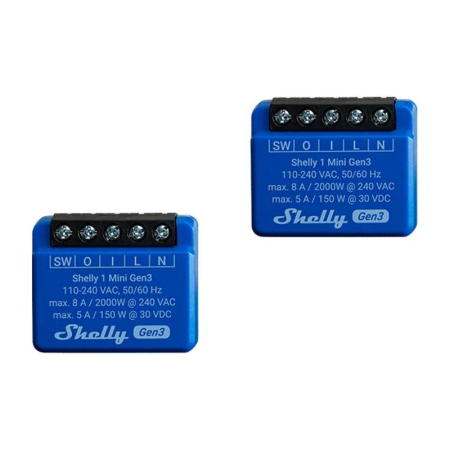 Smart Home - Set de 2 controlere Shelly 1 Mini Gen3