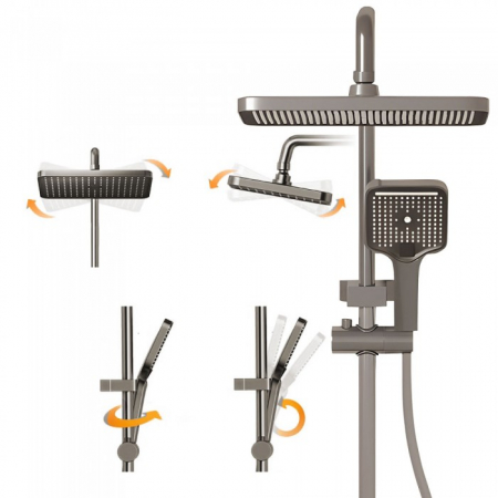 Smart Shower Set, iHunt C86, LED Display, Digital Screen, 4 Water Flow Modes, Adjustable [2]