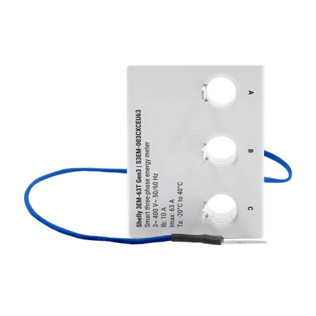 Shelly 3EM-63T Gen3 1/3-canal contor de energie WiFi (terminal plat) [1]