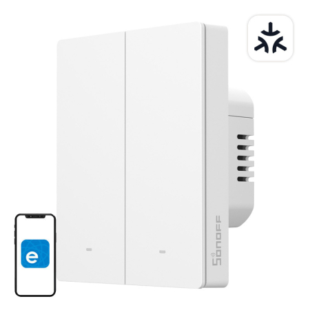 Smart Home - Smart wall switch SONOFF M5-2C-80W Matter (2-channel, to frame)