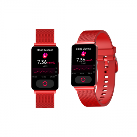 Smartband iSEN EP08 Rosu, 1.57", HD, ECG, Glicemie, Ritm cardiac, Presiune sanguina, Oxigen, Monitorizare somn, Bt v5.1, IP67, 210mAh [1]