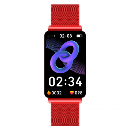 Smartband iSEN EP08 Rosu, 1.57", HD, ECG, Glicemie, Ritm cardiac, Presiune sanguina, Oxigen, Monitorizare somn, Bt v5.1, IP67, 210mAh [2]
