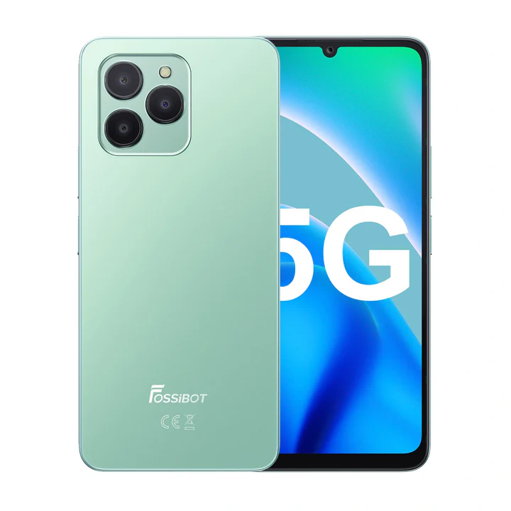 Phone - FOSSiBOT S1 Smartphone, Green, 5G, 6.745" HD+ IPS, 24GB RAM (6GB + 18GB expandable), 128GB ROM + 1TB TF card, Android 14, 50MP + 8MP + 2MP Camera, 4900mAh, 10W, NFC, Face ID