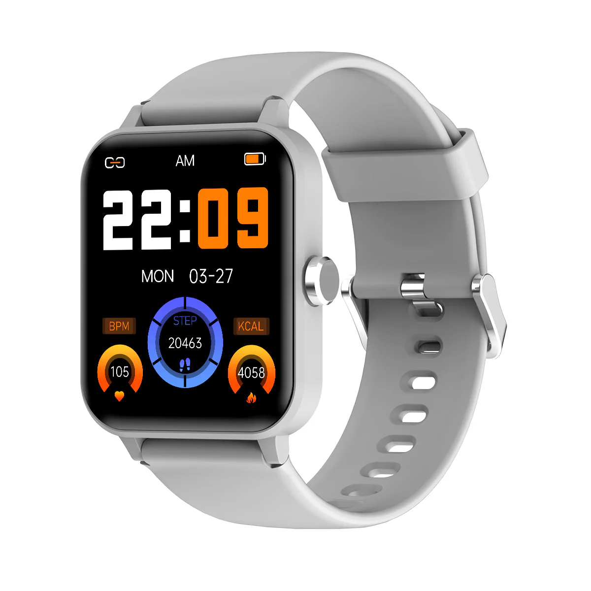 Smartwatch - Smartwatch Blackview R30 Max, Grey, 1.91" TFT Touch screen, Voice Assistant, LED Flashlight, Heart Rate, Blood Oxygen, Sleep & Pressure Monitor, 450mAh