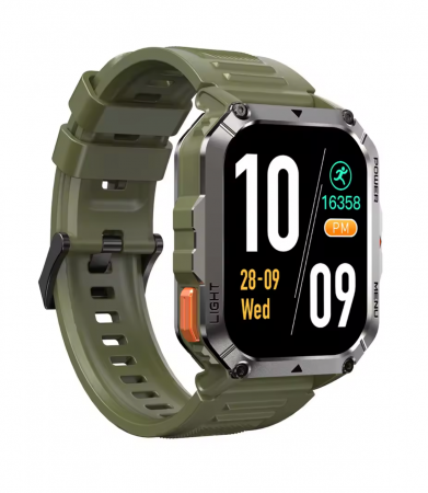 Smartwatch Blackview W70 Pro, Verde, Ecran tactil TFT de 2.01", Asistenta vocala, Busola, Blitz LED, Monitor de ritm cardiac, Oxigen din sange, 900mAh