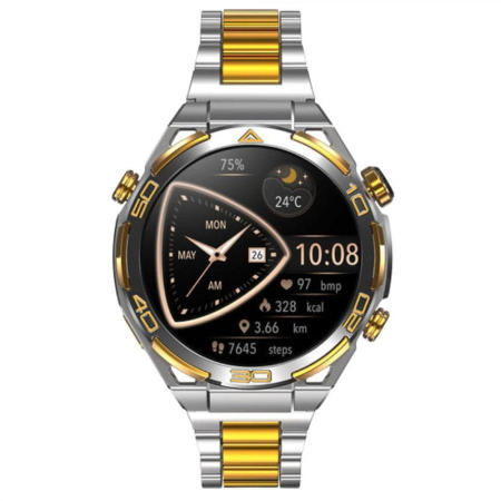 Smartwatch Blackview W90 Pro, Gri & Auriu, Metal & Aur 14K, 1.43'' AMOLED HD, 900mAh, GPS, Monitorizare sanatate si sport, Apelare Bluetooth, ChatGPT [1]