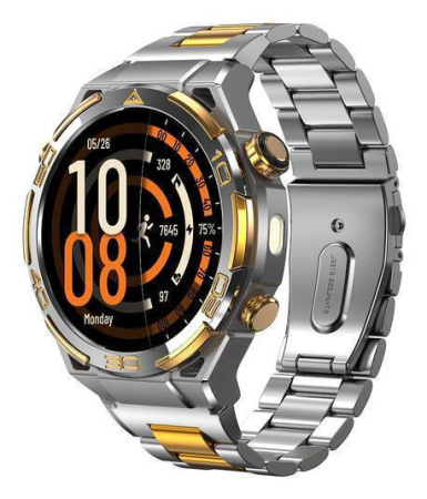 Smartwatch - Smartwatch Blackview W90 Pro, Grey & Gold, Metal & 14K Gold, 1.43'' AMOLED HD, 900mAh, GPS, Health and Sport Monitoring, Bluetooth Calling, ChatGPT
