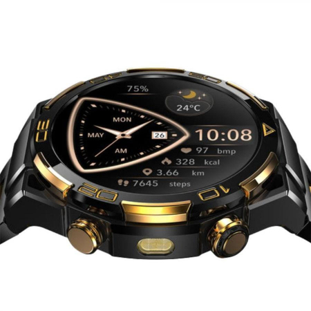 Smartwatch Blackview W90 Pro, Negru & Auriu, Metal & Aur 14K, 1.43'' AMOLED HD, 900mAh, GPS, Monitorizare sanatate si sport, Apelare Bluetooth, ChatGPT [1]