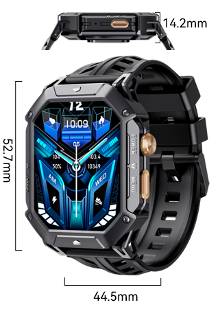 Smartwatch Cubot X1 Black, 2.13" AMOLED HD, HRV, ECG, Health and Sleep Monitoring, Sport Modes, Bluetooth Call, 850 mAh, Android 9.0 / iOS 9.0 or newer [1]