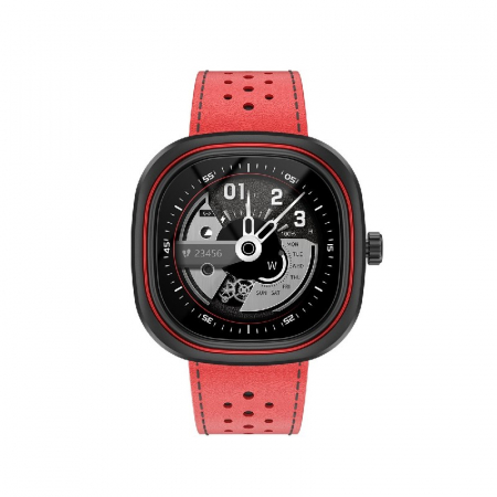 Smartwatch Doogee DG Ares Rosu, Bratara din piele, LCD HD 1.32", Ritm cardiac, Saturatie oxigen, Monitorizare somn, 300mAh [0]