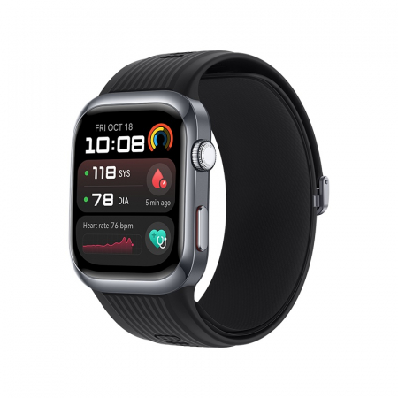 Smartwatch - Smartwatch Huawei Watch D2, Black Aluminium, Black Fluoroelastomer Strap