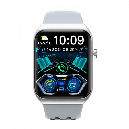 Smartwatch iSEN BK01, Alb, 1.81" HD, Apel Bluetooth, ECG, glucoza din sange, oxigen din sange, tensiune arteriala, puls, temperatura corporala, redare muzica, 270 mAh [1]