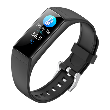 Smartwatch iSEN BK05, Negru, Silicon, 0.96'' Rezolutie Inalta, Bluetooth 5.2, Glicemie/Oxigen/Tensiune, Ritm Cardiac, Temperatura Corporala, Mod Multi-sport, 10 Zile Standby [2]